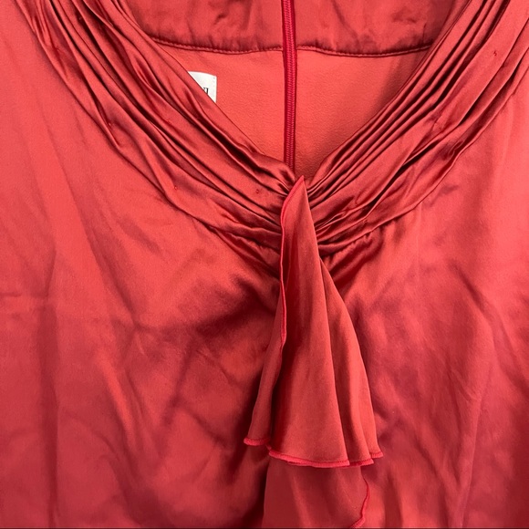 Armani Collezioni Ruffle-Front Silk Blouse Authentic - Picture 5 of 14